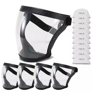 5 pz copritesta protezione viso completa scudo antiappannamento maschera trasparente - Foto 1 di 11