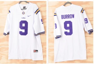 LSU Tigers Joe Burrow #9 Nike maglia bianca cucita uomo XL - Foto 1 di 14