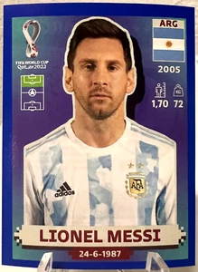 Panini 2022 FIFA World Cup Lionel Messi Argentina Sticker Blue Parallel ARG20 - Picture 1 of 1