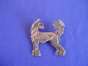 Chinese Crested Pin Hairless Butterfly Pewter Toy Dog Jewelry Cac designs #22J