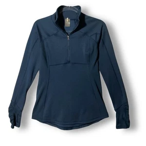 Calia 1/4 Zip Pullover Sz M Navy Blue Ruched Running Athletic Performance Shirt - Picture 1 of 13
