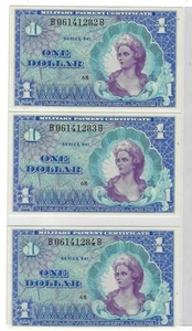Lot of 3 MPC $1 Series 661 -UNC –3 Cons. “Halo”Notes – Mehilba E661 +Gift! BS27a - Picture 1 of 3