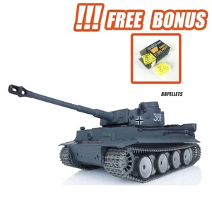 +Gratis Bonus Heng Long 1/16 7.0 Tiger I RC Panzer BB Infrarot 3818 mit Laufrückstoß - Bild 1 von 13