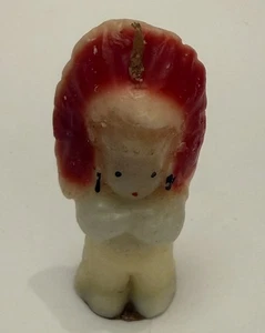 Vintage Unused Gurley Novelty Co. Thanksgiving Indian Candle, Made In USA 3 1/8” - Picture 1 of 6