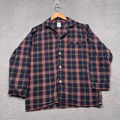 Camisa de pijama Brooks Brothers para hombre mediana azul a cuadros para dormir salón abotonada Foto 1 de 4