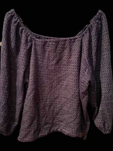 Camicetta top donna Falls Creek taglie forti 2X fantasia blu e marrone - Foto 1 di 14