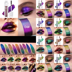 Women Halloween Glitter Chameleon Liquid Eye-shadow Shiny Colorful Lip Gloss - Picture 1 of 23