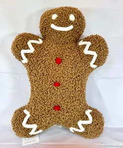 Almohada decorativa Pottery Barn Christmas Mr. Spice Gingerbread Man en forma de hombre - Imagen 1 de 9