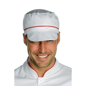 Hut Unisex Charly Weiß Und Rot Mit Netzwerk Isacco Baker Milchhaus - Bild 1 von 1