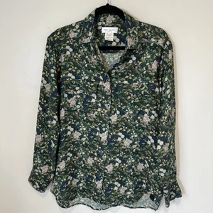 Paul & Joe Paris Womens Sister Floral Long Sleeve Blouse Leopard Silk Size 10 - Picture 1 of 16