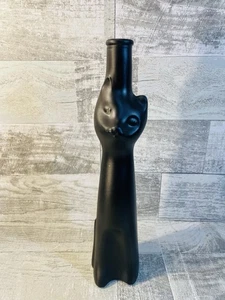 Moselland schwarze Katze Riesling Flasche elegante Vase 13" Dekor Goth Halloween süß - Bild 1 von 6