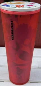 Starbucks Spring 2022 Red Floral Soft Touch Tumbler Venti 24oz No Straw - Picture 1 of 6