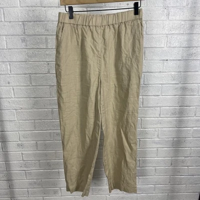 Quince Linen Pull On Crop Pants Womens Size S Beige Quiet Luxury Coastal - Image 1 of 4