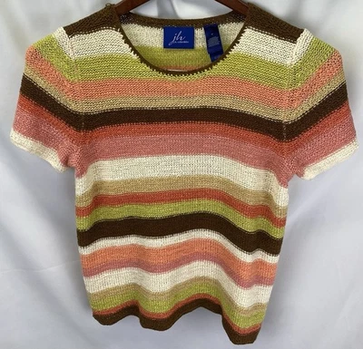 Camisa JH Collectibles Mujer Tejida Mediana Multicolor Cuello Redondo Manga Corta Foto 1 de 4