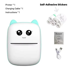 Cute Cat Mini Printer Portable Bluetooth Thermal Sticker Label Photo Kawaii - Picture 1 of 1