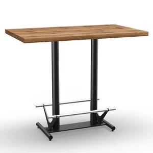 Premium Gastro Stehtisch 110x60 cm | Eiche Rom Natur | mit Edelstahl Fußrasten - Bild 1 von 5