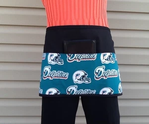 Delantal deportivo Miami Dolphins Florida servidor���� cintura camarera restaurante 3 bolsillos - Imagen 1 de 3