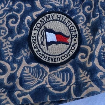 VTG 90s Tommy Hilfiger Swim Trunks Lined Tropical Tommy Trunks Size Large - Image 1 of 4