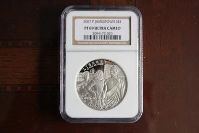 2007 P JAMESTOWN $1 PF 69 ULTRA CAMEO - Image 1 of 2