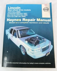 Manual de reparación de tracción trasera Lincoln Haynes (1970-2005) Publicaciones 59010 - Imagen 1 de 6