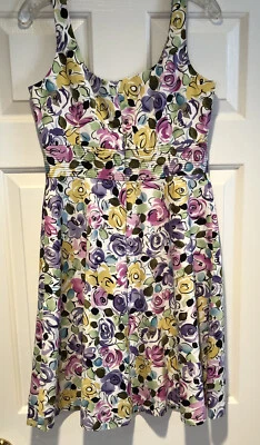 Donna Ricco Women's Sleeveless Lined Fit/Flare Cotton Dress Size 8P - Image 1 of 4