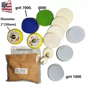 Glass Polishing Kit for Scratch ,Windscreen Windshield Repair 8 Oz powder + 2'' - Picture 1 of 9