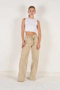 Wakee Denim (By Lily) Flare Leg Ladies Pant - Camel BA171-10 - Picture 1 of 3