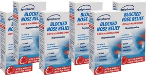 6 X Blocked Nose Relief Nasal Spray OXYMETAZOLINE HAYFEVER Catarrh - Picture 1 of 1