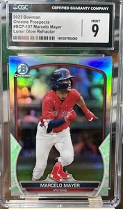2023 Bowman - Chrome Prospects Lunar Glow Refractor #BCP-107 Marcelo Mayer (RC) - Picture 1 of 2