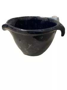 Tazón de batería Bennington Potter Vermont ágata azul marcado 1880 - Imagen 1 de 12