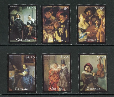 O585  Grenada  2001  art paintings Dutch Masters   6v.   MNH Cover
