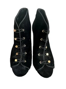 Vince Camuto Damenschuh offen Peeptoe Bootie Samt schwarz Gr. 9,5 - Bild 1 von 4