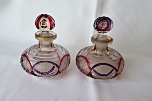 Antique French Napoleon III cut glass scent bottles set c 1850 - Picture 1 of 10