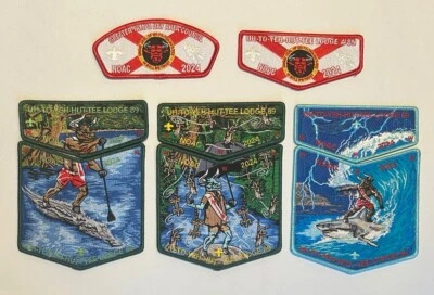 NOAC 2024 OA BSA PATCHES UH-TO-YEH-HUT-TEE LODGE 'FLORIDA MAN' SET W/ DELEGATES - Image 1 of 2