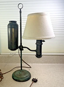Antique 19th C Student Lamp with Original Tank Oil Converted to Electric Brass - Picture 1 of 9