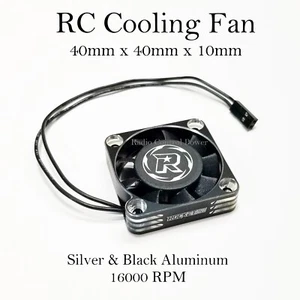 RCP Xtreme Cool 40mm RC Cooling Fan Silver & Black Aluminum 16000 RPM Male JST - Picture 1 of 20
