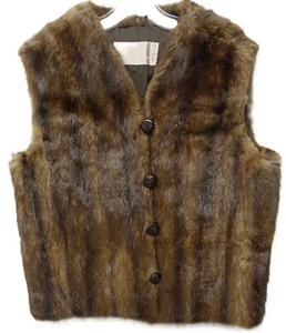 CONKLIN FURS RENO VINTAGE VISONE GILET UNICO ROSA NASTRO BOTTONI TG:L - Foto 1 di 6