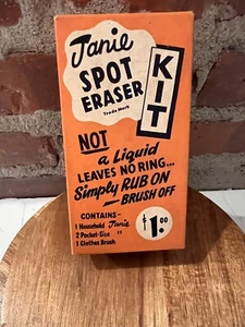 Vintage Janie Spot Eraser Kit W/ Box 1940s/50s Advertise Cleaning Household MCM - Picture 1 of 8