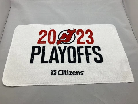 New Jersey Devils Rally Towel Stanley Cup Playoffs 4/18/2023 Devils vs Rangers Cover