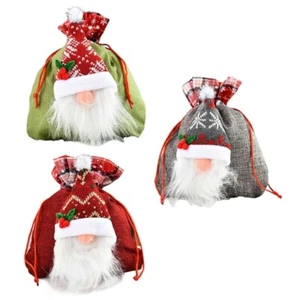 3D Swedish Santa Gnome Candy Gifts Bags Drawstring Organza Bags for Gifts - Picture 1 of 10