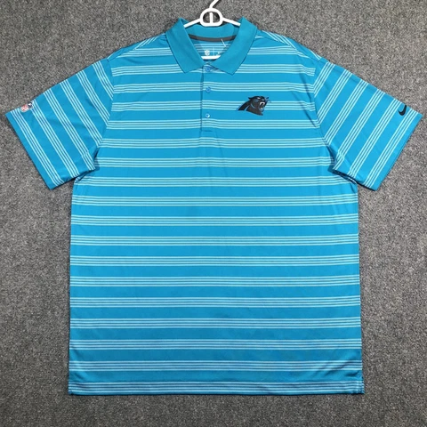 Nike Carolina Panthers XXL Golf Polo Shirt Dri-Fit NFL On Field Football Blue Cover