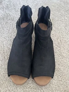 Clarkes Open Toe Zip Up Comfort Sandal Size 8.5 Black - Picture 1 of 6
