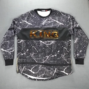 Diamond Stash Sweatshirt Men's Long Sleeve All Over Stars Print Black Size 4XL - Picture 1 of 21