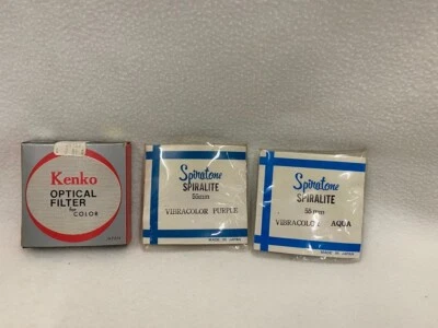 Lote de três filtros ópticos 55 mm espiratone Kenko roxo aquático feitos no Japão - Imagem 1 de 4