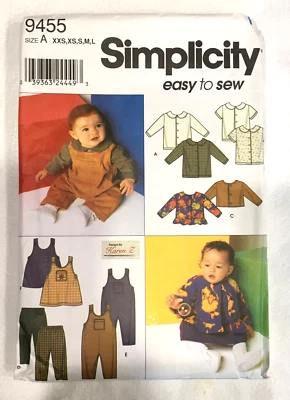 Simplicity Easy Pattern 9455 Babies Infants Clothes XXS - L  Cut but Complete - Image 1 of 4