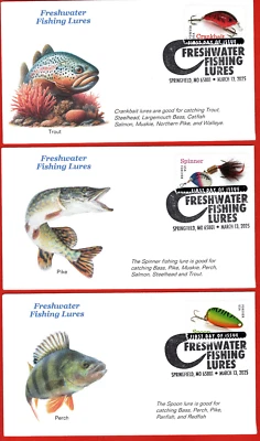 FISHING LURES, 2025 Set of 5 Different First Day Covers - Image 1 of 4