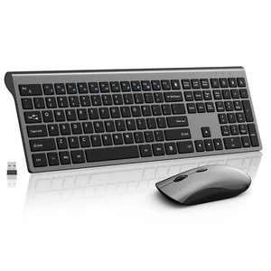 Wireless Mouse and Keyboard Combo Silent Full-Size Computer Keyboard with Cal... - Picture 1 of 9