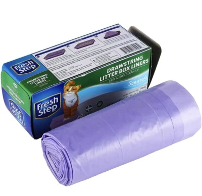 FRESHSTEPS Fresh Step Drawstring Cat Litter Box Liners Scented Large 2.5 Ft X 17" 7 Liners