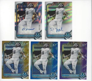 (5) Tarjeta DEMARVIN LEAL 2021 ¡Lote de fútbol Bowman! 2 AUTOS + Dorado #/50, Azul/199 - Imagen 1 de 2