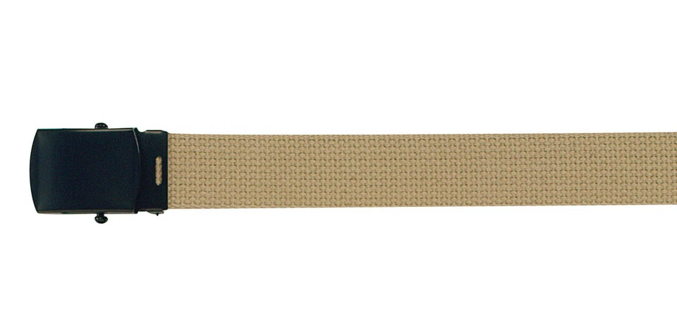 Rothco Military Web Belts With Black Buckle - Khaki - Image 1 of 1